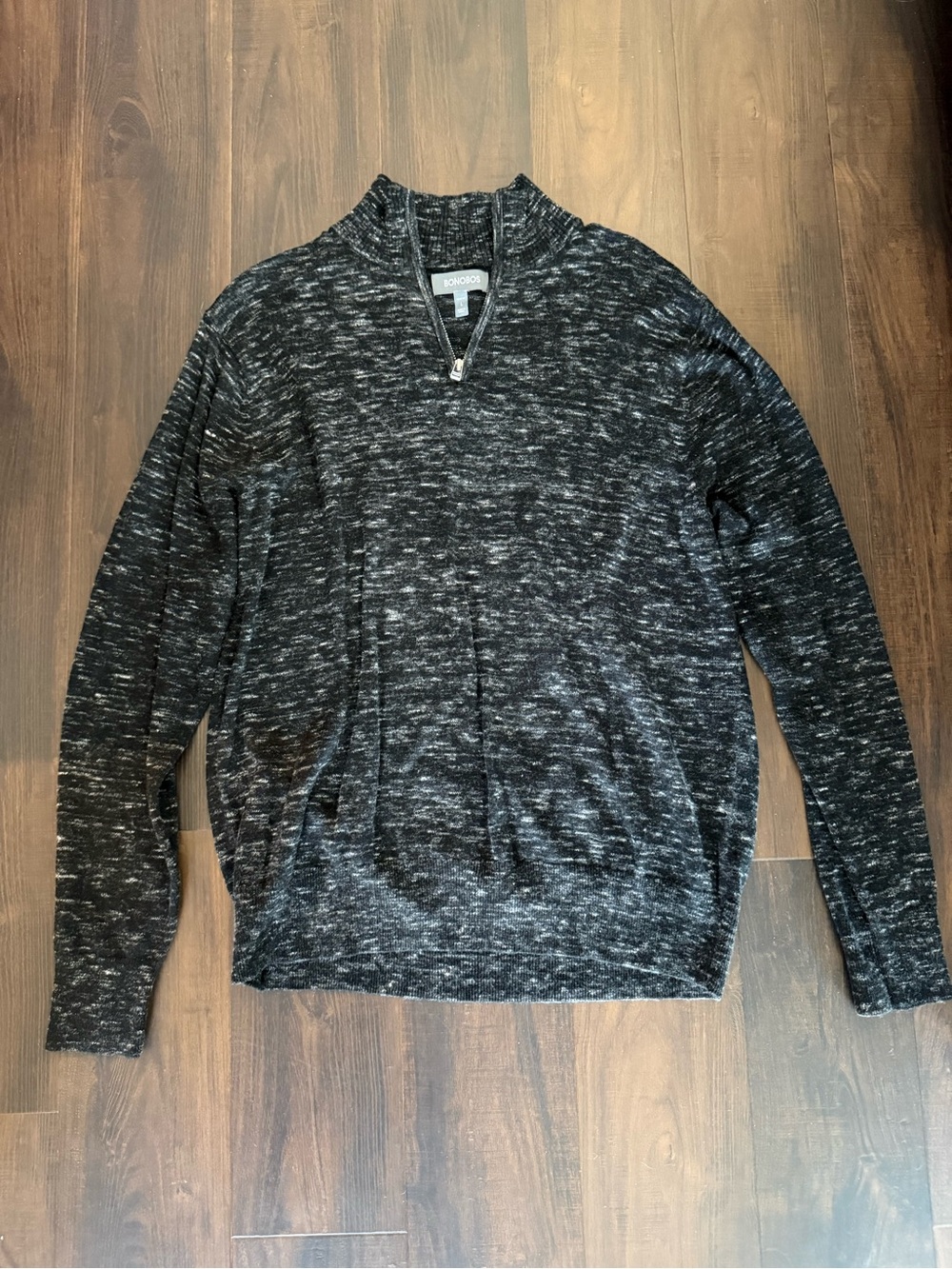 Bonobos Men's Black Marled Zip-Neck Sweater